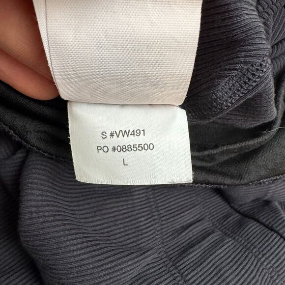 Vuori Ribbed Knit Wide Leg Jumpsuit Womens Large Navy Blue Elastic Drawstring - Picture 10 of 16